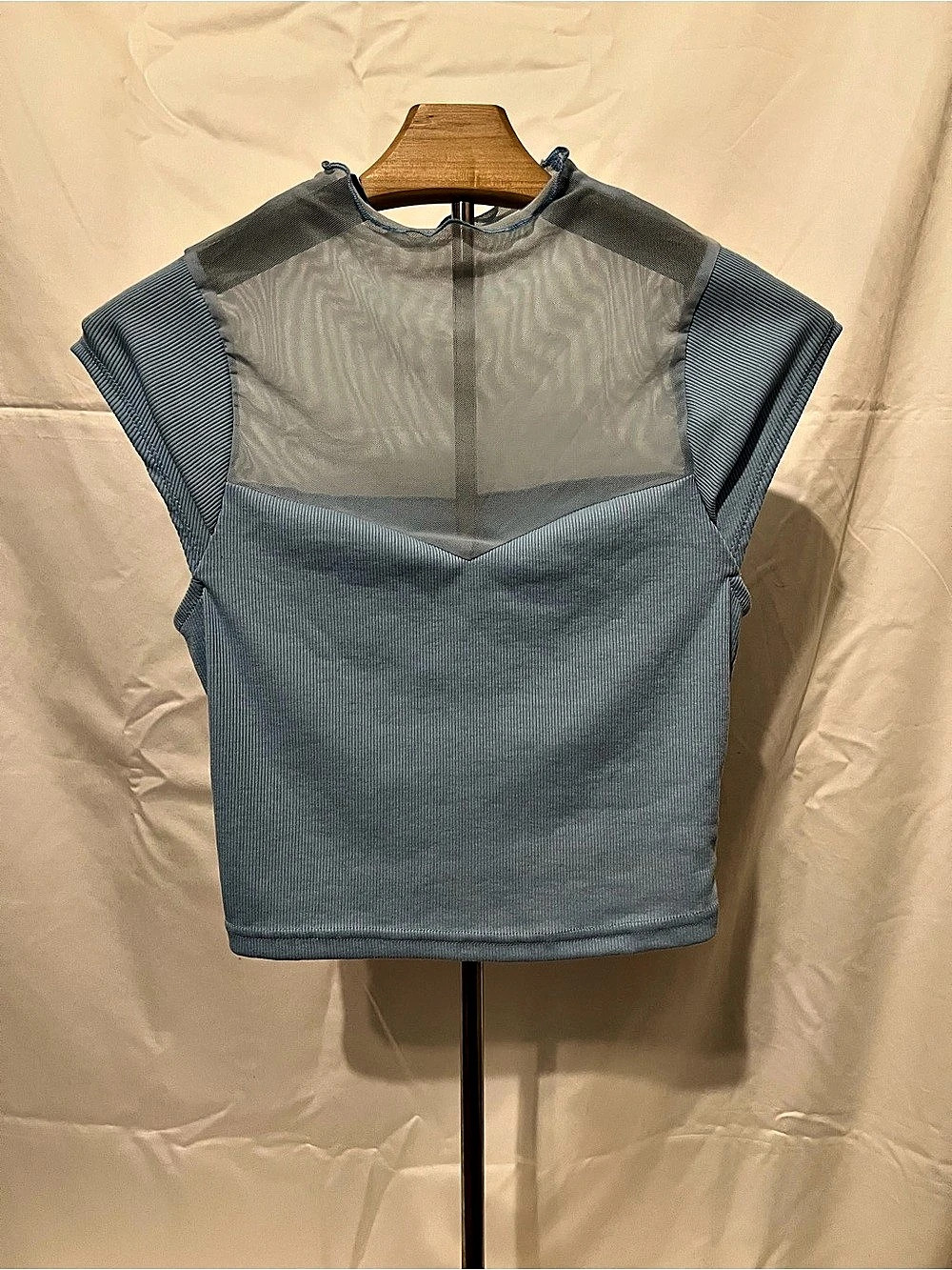 Blue Mesh Y2K Crop Top Like New